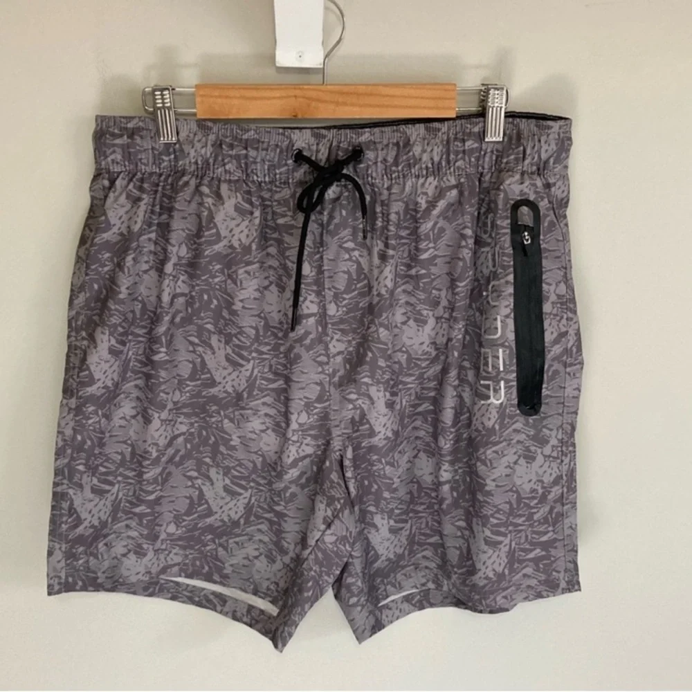 Men's Spyder Swim Trunks, 7” inseam, Size XL extra large, gray pattern swimsuit